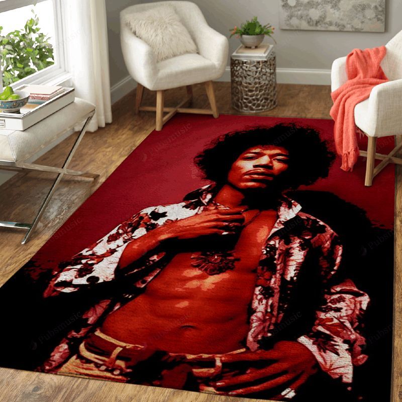 Jimi Hendrix Style Music Legend Art Teppich