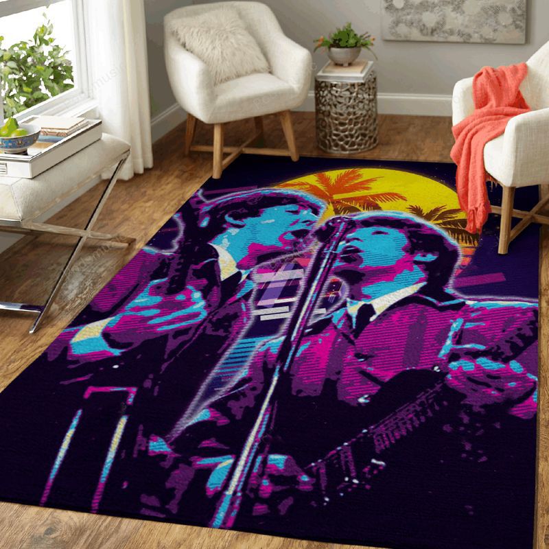 Lennon Mccartney Artwork Music Synthwave 80s Art Teppich