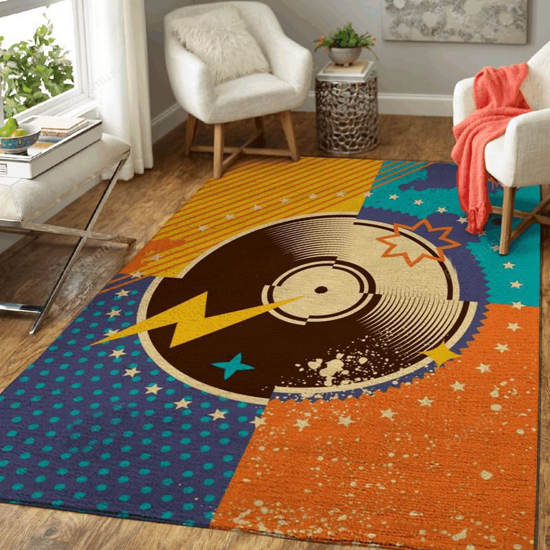 Music Is Life Vinyl Illuarts Art Teppich