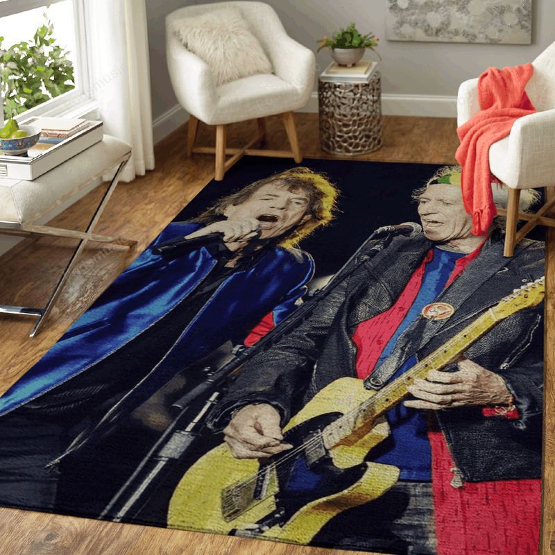 Mick Jagger Keith Richards Music Artist Art Teppich