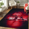 Music Red Fire Monuments Art Teppich