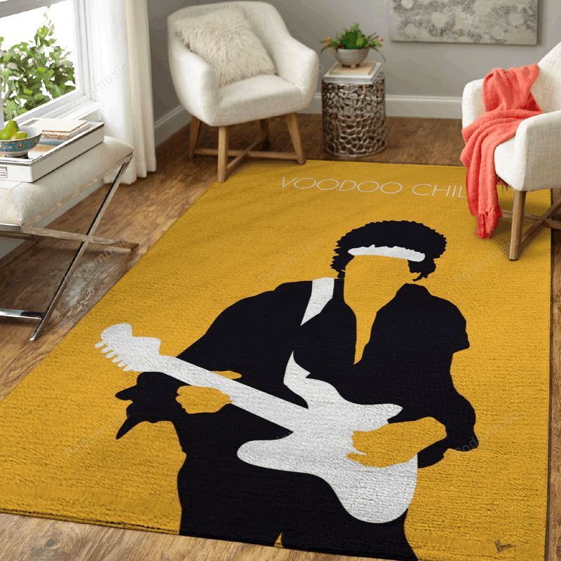 Voodoo Child Jimi Hendrix Minimal Music Artwork Minimal Music Artworks Art Teppich