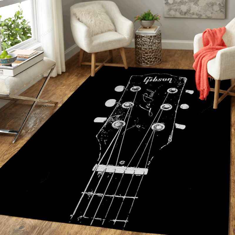 Old Gibson 1 Guitars Music Art Teppich