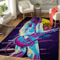 Jimmy Page Artwork Music Synthwave 80s Art Teppich