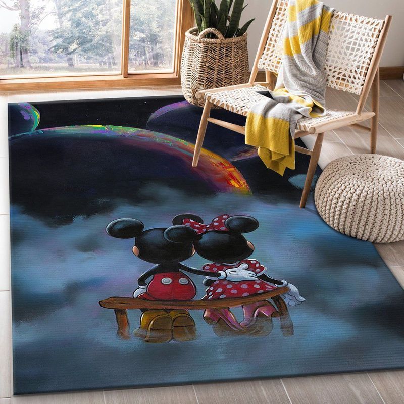 Disney Mickey and Minnie Watching the moon Teppich