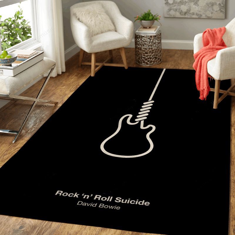 Rock n Roll Suicide Music Art Teppich