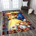 Beauty And The Beast All Characters Rose Belle Disney Princess Teppich