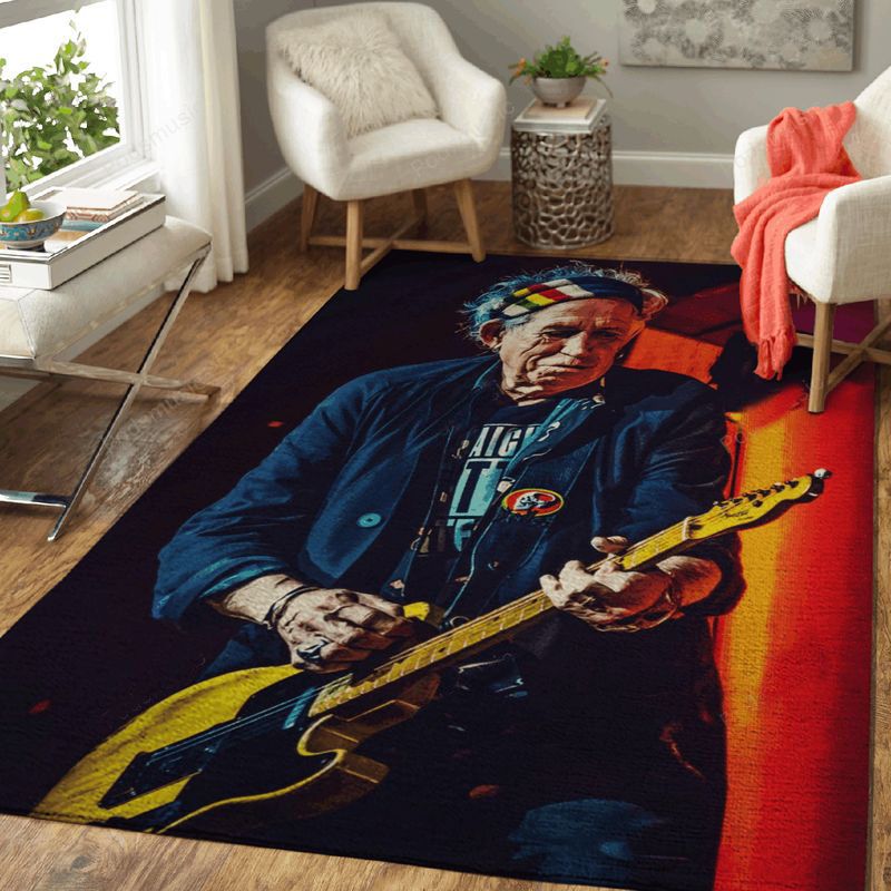 Keith Richards Old Music Art Teppich