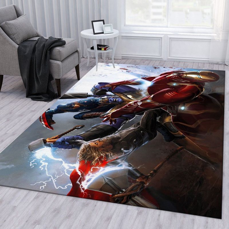 Marvel Avengers Trinity Iron man Captain America Thor vs Thanos Teppich