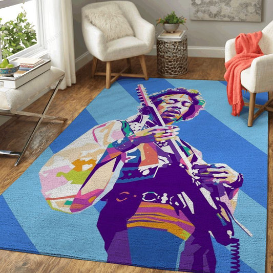 Jimmie Hendrix Pop Art Music Art Teppich