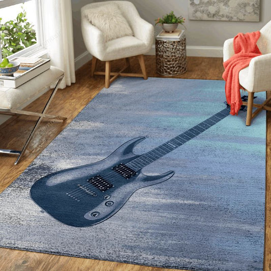 Music Is Life Electrical Guitar Grunge Art Teppich