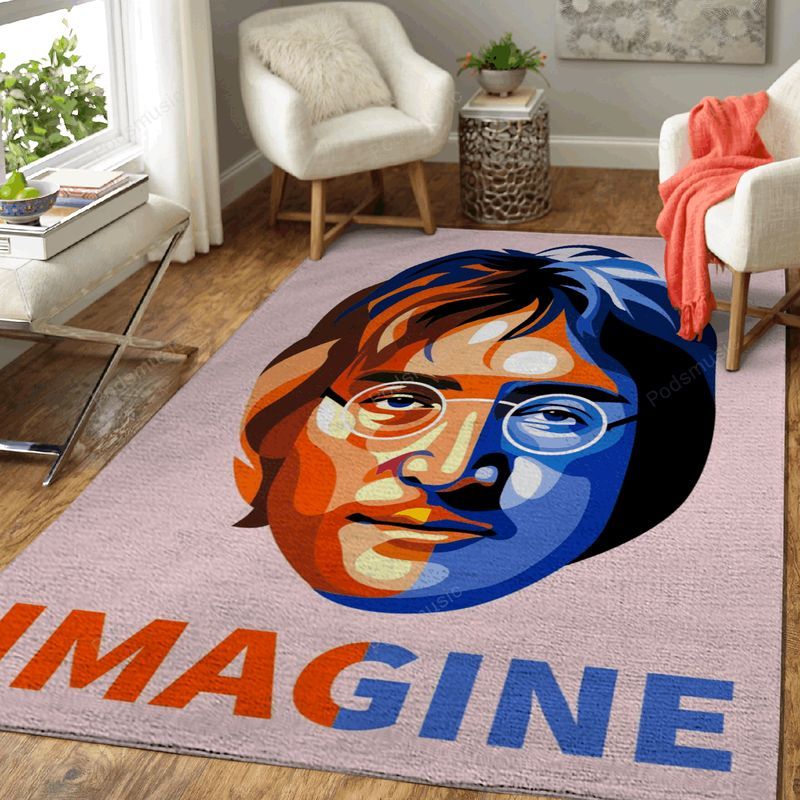 John Lennon Abstract Music Art Teppich