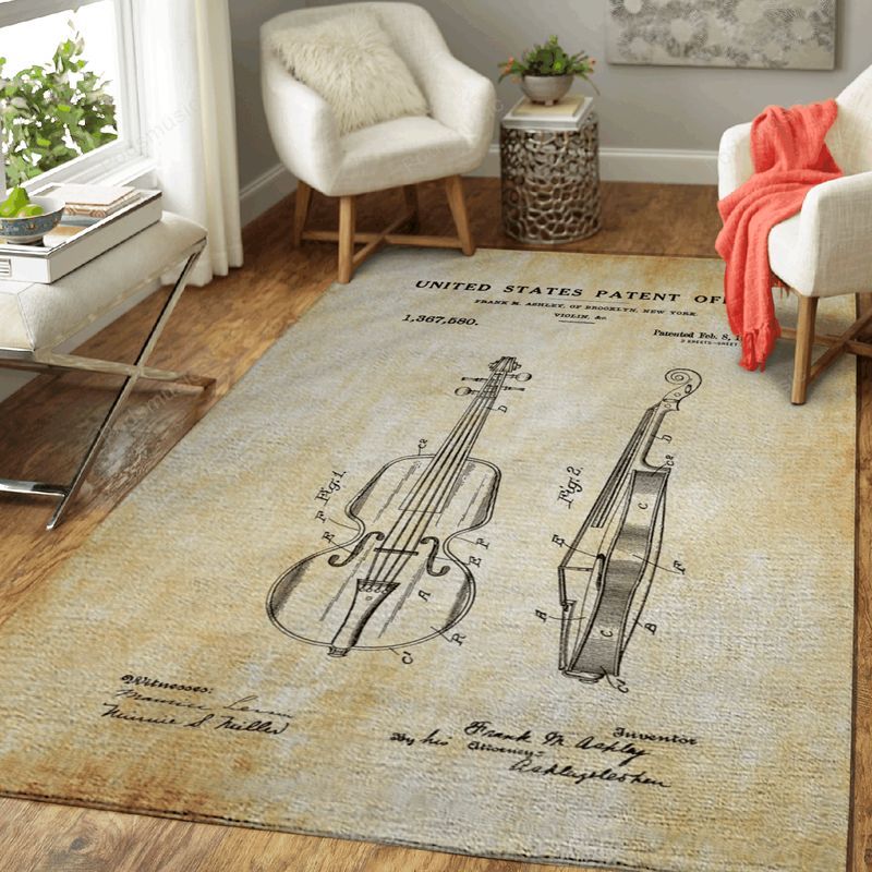 Violin Patent Music Patent Prints Art Teppich
