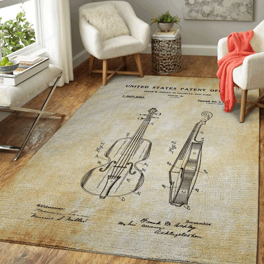 Violin Patent Music Patent Prints Art Teppich