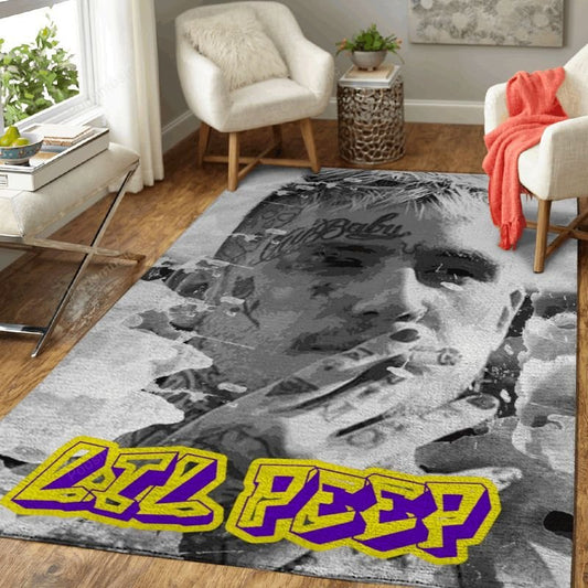 Lil Peep Art Minimalist Rapper And Hip Hop Music Art Teppich