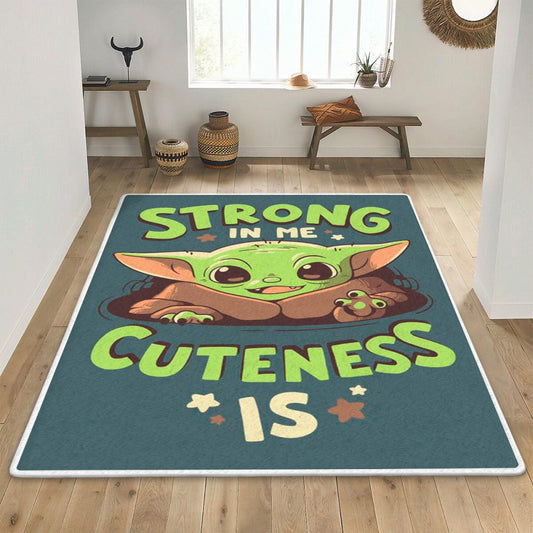 Baby Yoda Fan Gift Baby Yoda Strong In Me Cuteness Is Teppich