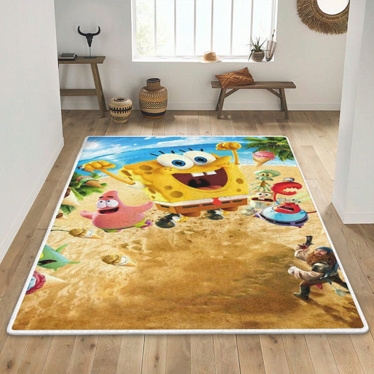 Funny SpongeBob on the beach Cartoon Fan Gift Teppich