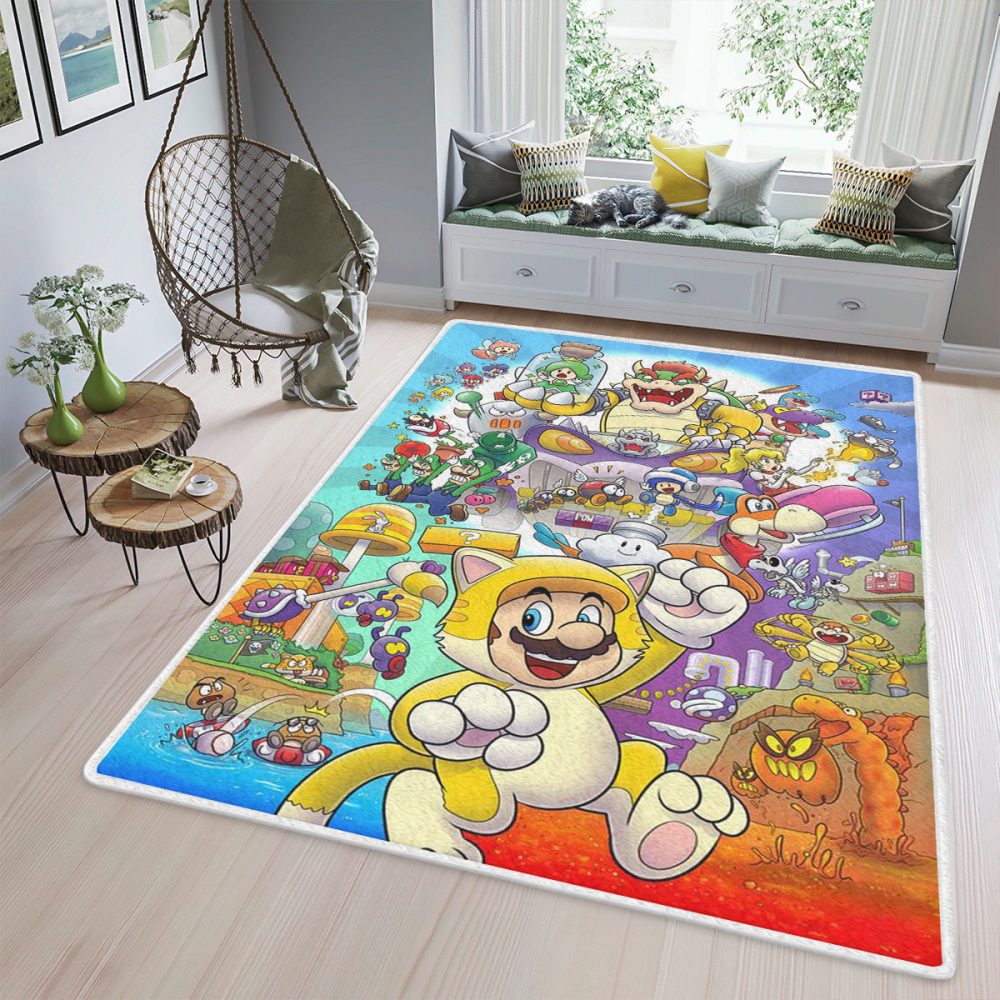 Super Mario 3d World Art Games Fan Gift Teppich