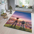 Sunset Buzz Lightyear And Woody Toy Story Gift Fan Teppich