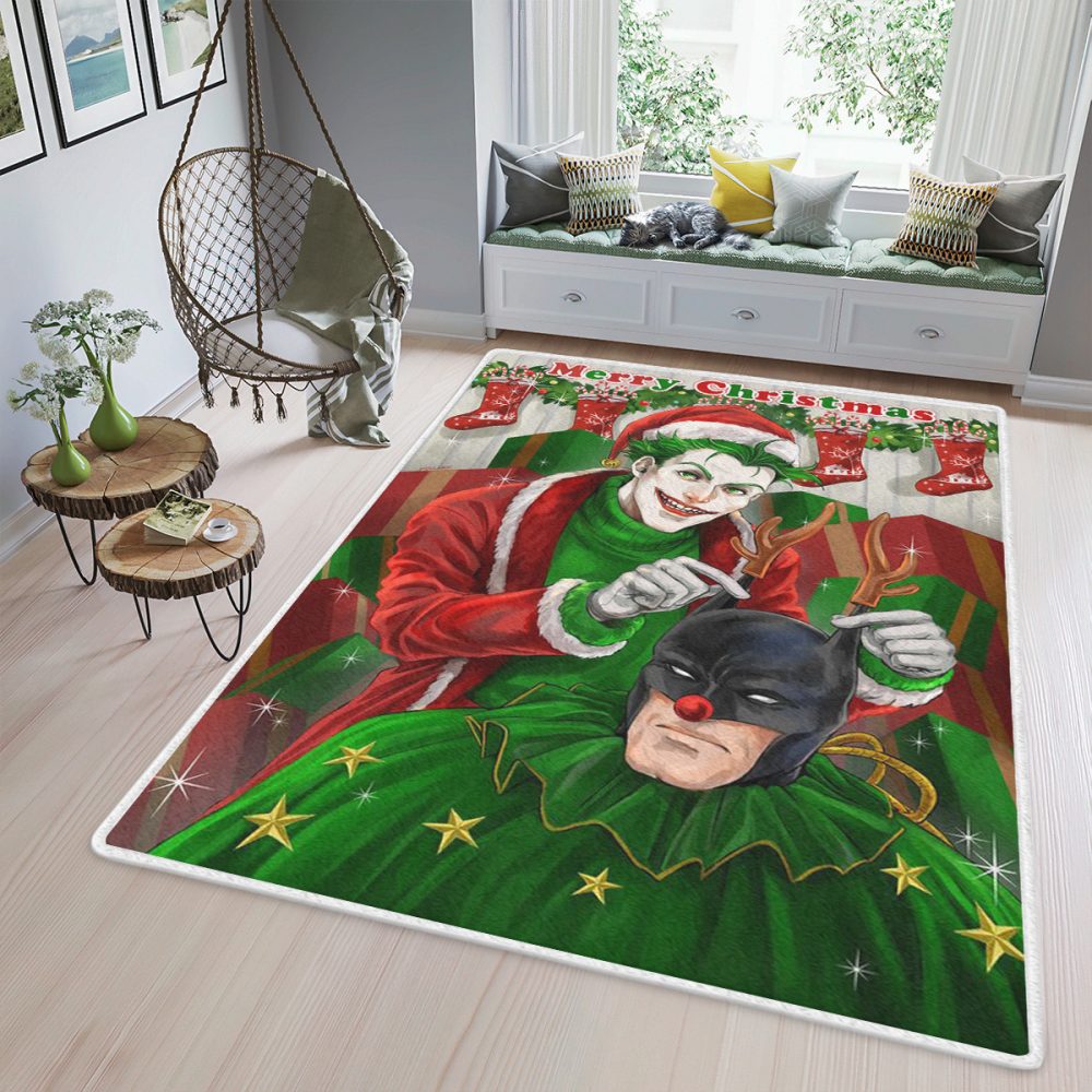 Happy Holiday Joker and Batman DC Comics Christmas Gifts Lover Teppich