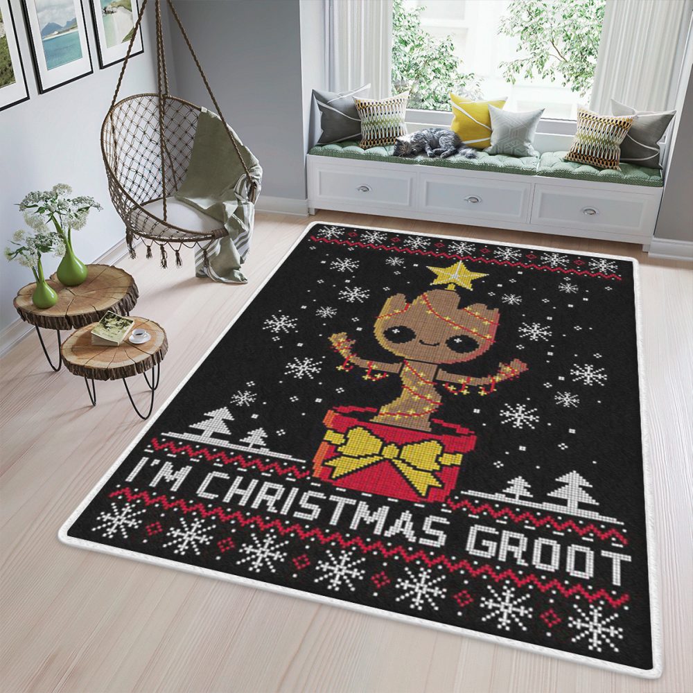 Baby Groot Fan Gift Marvel Comics Groot Christmas Teppich