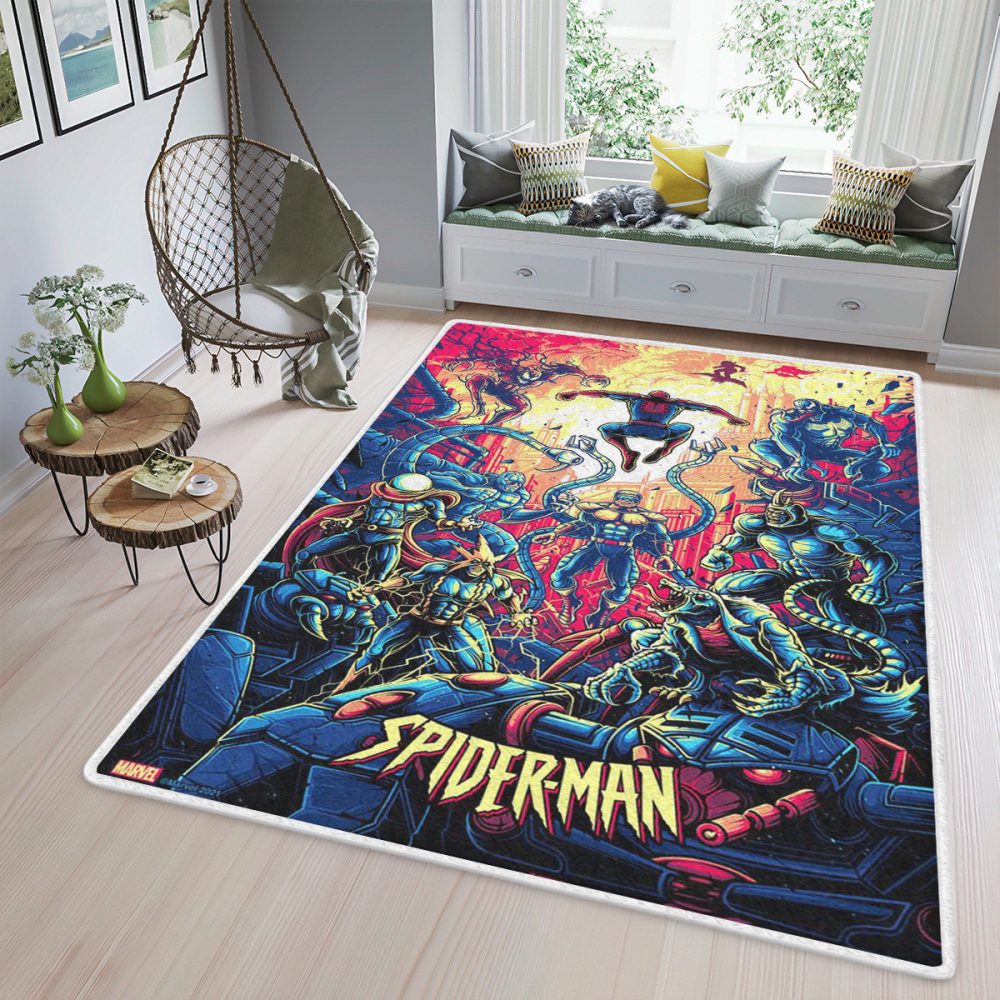 Spider Man And Monster Marvel Comics Christmas Gifts Teppich