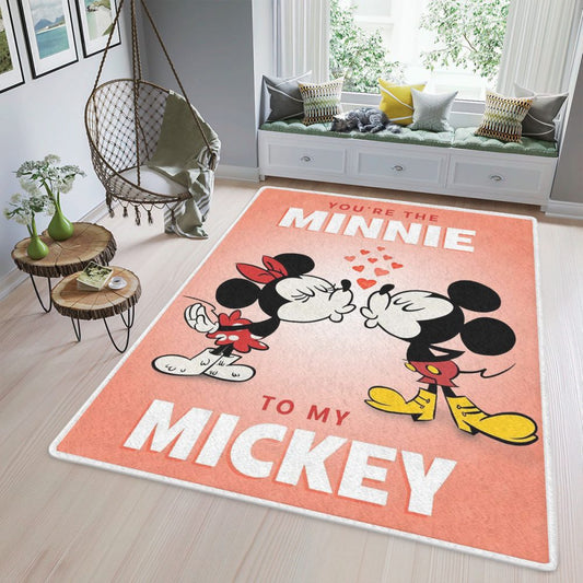 Custom Name Mickey and Minnie Gift Valentines Day Teppich