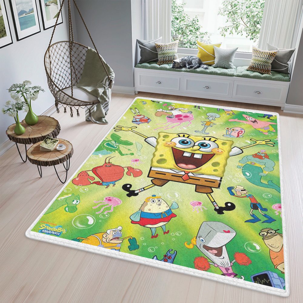 Funny Spongebob With Friend Cartoon Gifts Lover Spongebob Teppich