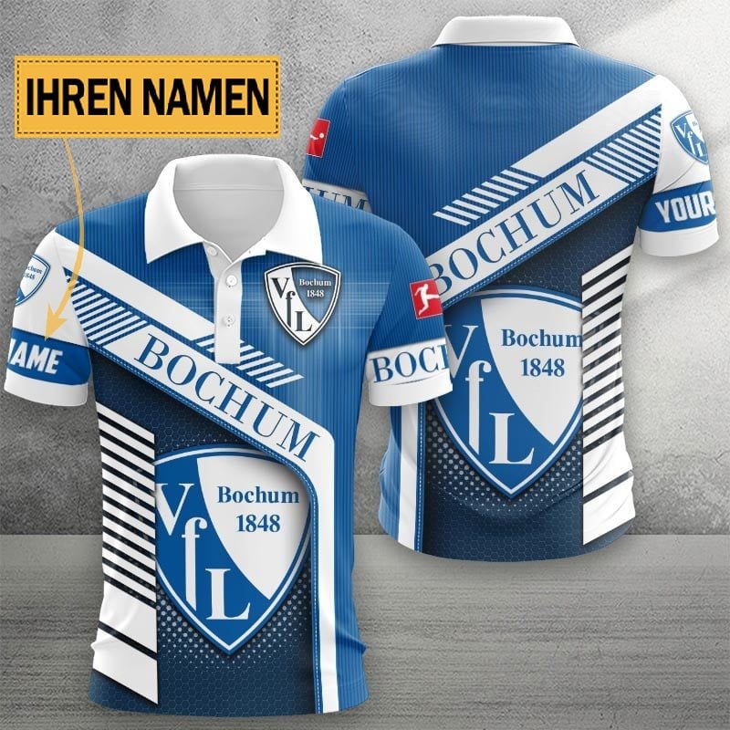 VfL Bochum 1848 Poloshirt mit individuellem Namen Limitierte Edition Blau