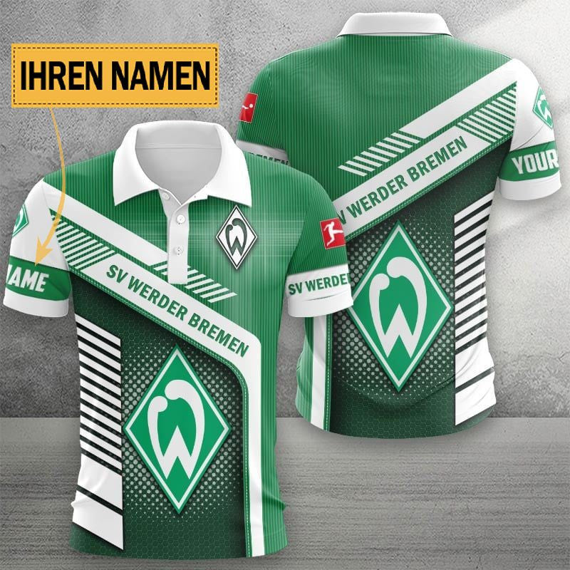 SV Werder Bremen Poloshirt Limitierte Edition mit individuellem Namen Grün