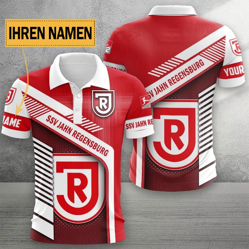 SSV Jahn Regensburg Poloshirt Limitierte Edition mit individuellem Namen Rot