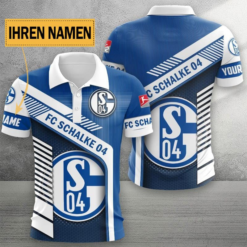 FC Schalke 04 Poloshirt Limitierte Edition mit individuellem Namen Blau