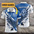 SV Waldhof Mannheim 07 Poloshirt Flügel Design mit individuellem Namen Blau