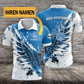 MSV Duisburg Poloshirt mit individuellem Namen Flügel Blau