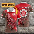 FC St. Pauli Poloshirt mit individuellem Namen Flügel Design Braun