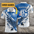 FC Schalke 04 Poloshirt mit individuellem Namen Flügel Design Blau