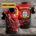 Bayer 04 Leverkusen Poloshirt mit individuellem Namen Flügel Design Rot