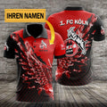FC Köln Poloshirt mit individuellem Namen Flügel Design Rot