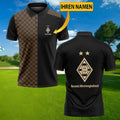 Borussia Mönchengladbach Poloshirt mit individuellem Namen Karomuster Schwarz