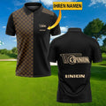 FC Union Berlin Poloshirt Karo Design mit individuellem Namen Schwarz
