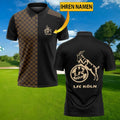 FC Köln Poloshirt mit individuellem Namen Karomuster Schwarz