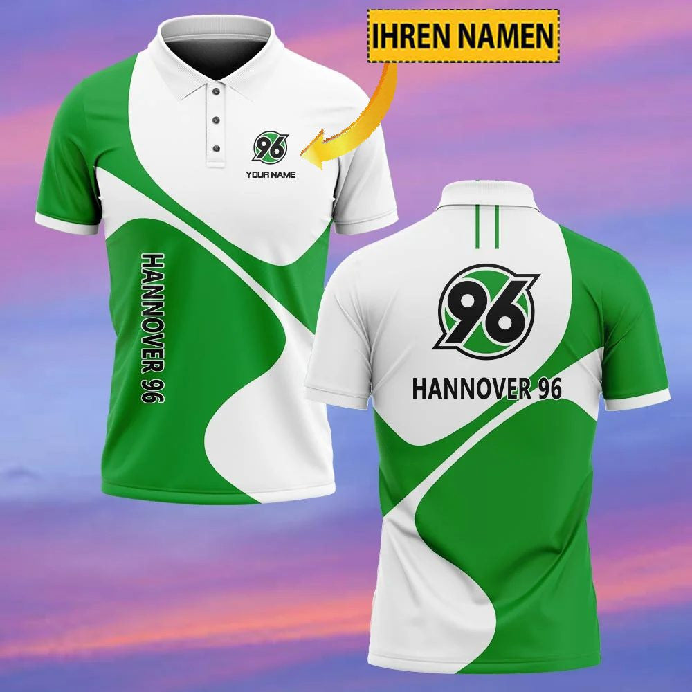 Hannover 96 Poloshirt mit individuellem Namen Neuer Stil Grün