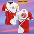 Fortuna Düsseldorf Poloshirt mit individuellem Namen Neuer Stil Rot