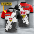 VfB Stuttgart Poloshirt mit individuellem Namen Premium Ausgabe Rot