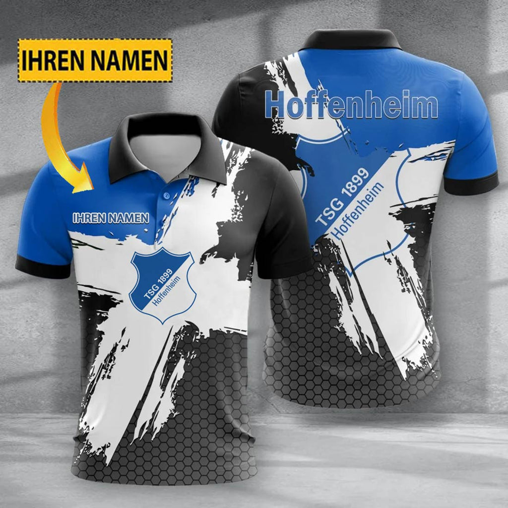 TSG 1899 Hoffenheim Poloshirt Premium Edition mit individuellem Namen Blau