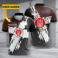 FC St. Pauli Poloshirt Premium Edition mit individuellem Namen Braun