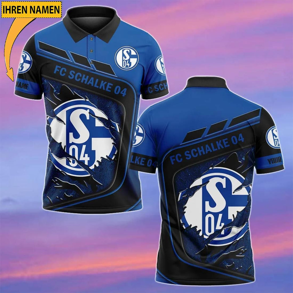FC Schalke 04 Poloshirt Neue Edition mit individuellem Namen Blau