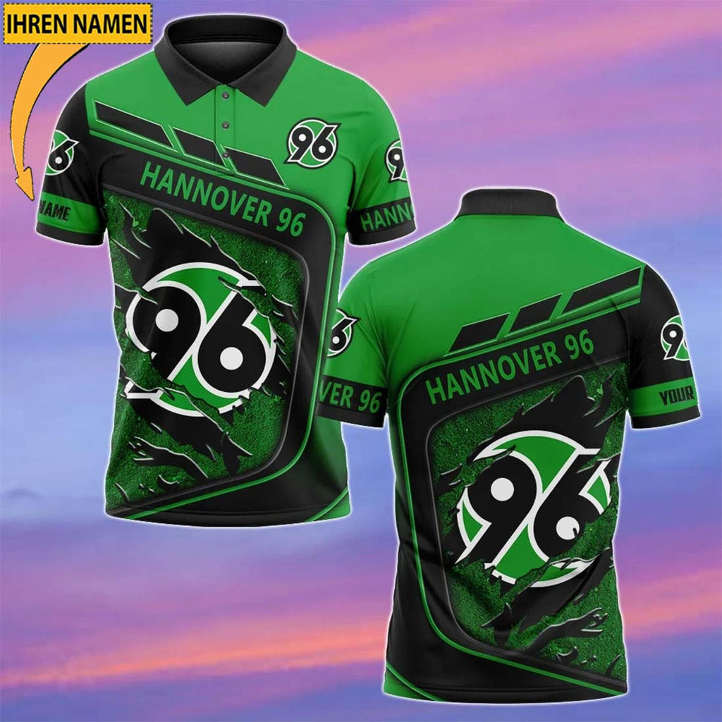 Hannover 96 Poloshirt mit individuellem Namen Neue Edition Grün