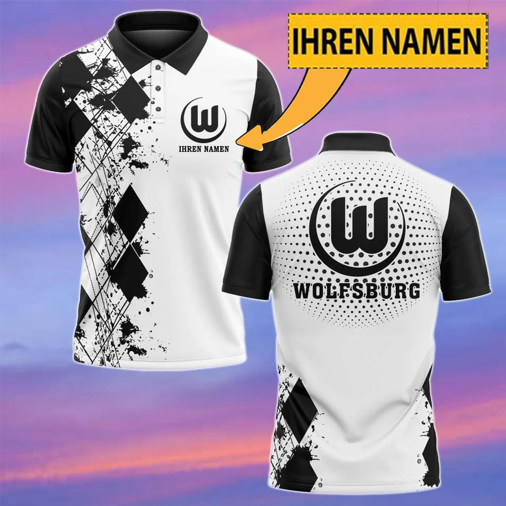 VfL Wolfsburg Poloshirt mit individuellem Namen Sonderedition Weiß