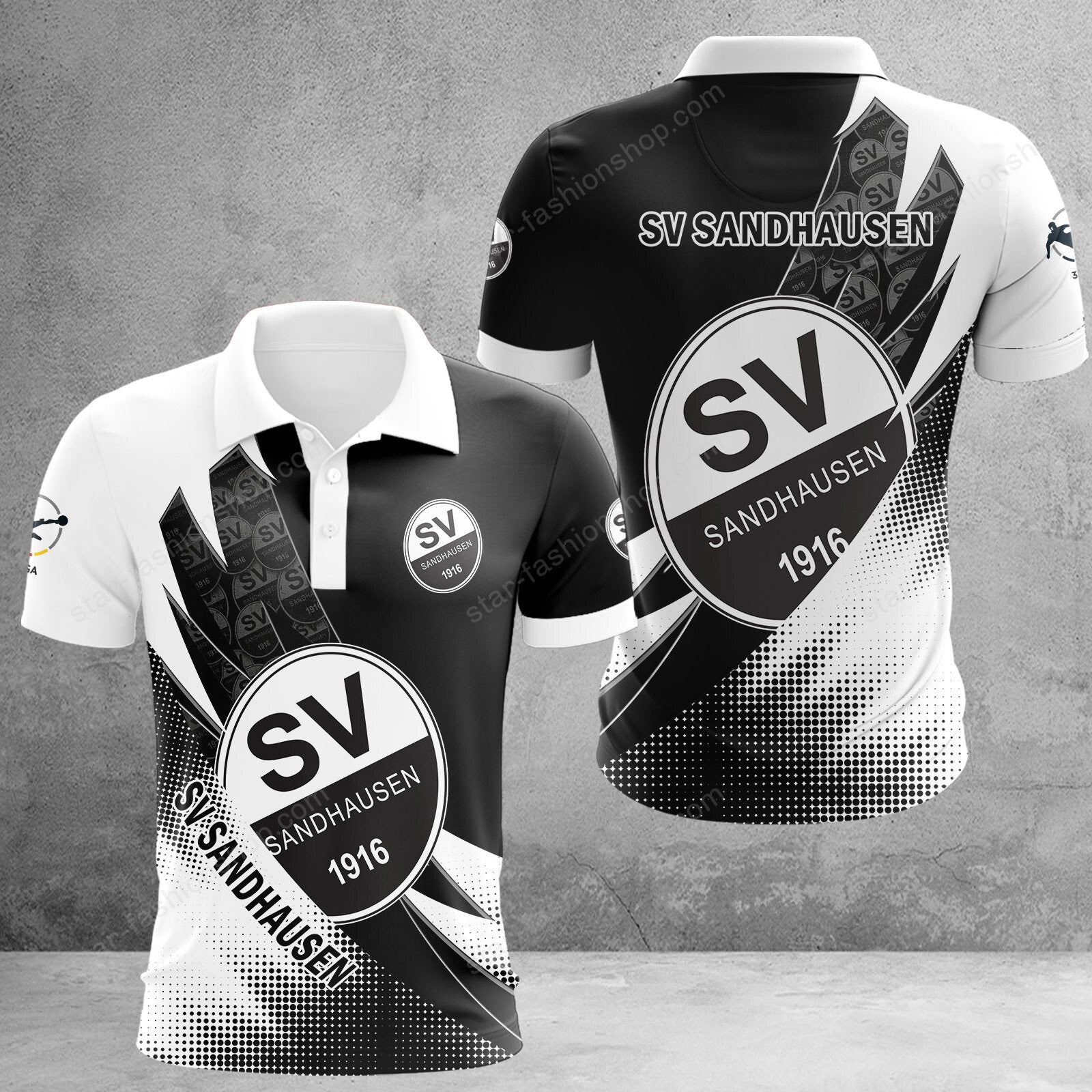 SV Sandhausen Poloshirt Sonderedition Weiß Schwarz